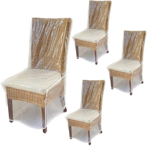 Evelots Dining Room/Kitchen Chair Cover/Protector-4 Pack- Heavy Duty Clear PVC Vinyl-No Dust/Spill/Pet Hair/Pet Claws, Easy Clean Slipcover