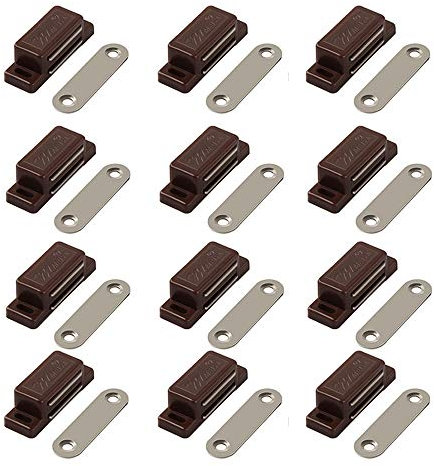 Cabinet Aimant Loquet, Le Meilleur pour Armoire Portes, Placards, Tiroirs et Volets Aimant Porte Placard Puissant Loquet Facile à Installer Cabinet Catch Magnétique à vis inclus,Lot de 12