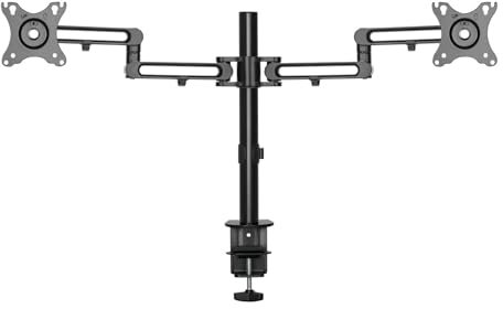 StarTech.com Desk Mount Dual Monitor Arm - Desk Clamp VESA Compatible Monitor Mount for up to 32 inch Displays - Ergonomic Articulating Monitor Arm - Height Adjustable/Tilt/Swivel/Rotating (ARMDUAL3)