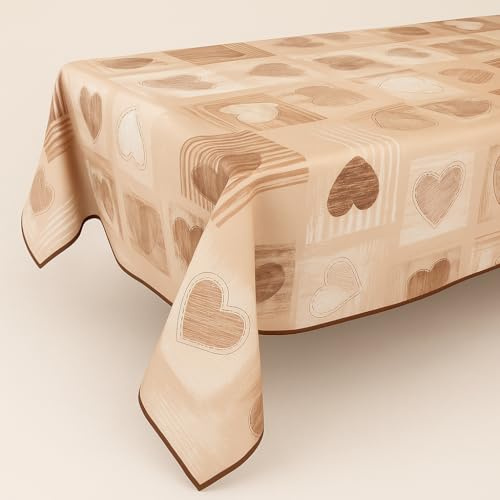 FALA BRAND Tovaglia Plastificata Rettangolare 140 x 180 Impermeabile Antimacchia Facile da Pulire, Elegante Copritavolo In Plastica 6 Posti Soggiorno e Cucina, Tovaglia in Tela Cerata PVC Con Bordino