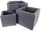 Spetebo Kubus Pflanztopf im 4er Set - anthrazit - 4X XXL Kunststoff Blumenkübel Pflanztrog eckig Pflanztopf Treppe Wendeltrepppe Blumentreppe