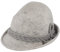 Breiter Original Herren Trachtenhut Filzhut Wanderhut Spitzkopf 100% Wolle, schmaler Krempe & Wollkordel Grau 54