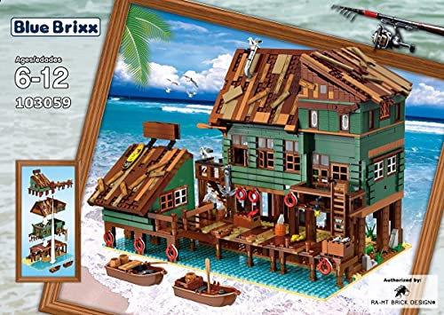 BlueBrixx Pro 103059 – Captain's Wharf aus Klemmbausteinen mit 2745 Bauelementen. Kompatibel mit Anderen Klemmbausteinen. Lieferung in Originalverpackung.