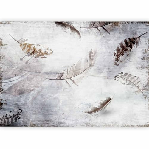 murando - Papier peint panoramique 350x256 cm - Revêtement mural décoration pour chambre salon cuisine - Design unique et moderne - Marron gris vert - Stylo vintage nature n-C-0361-a-d