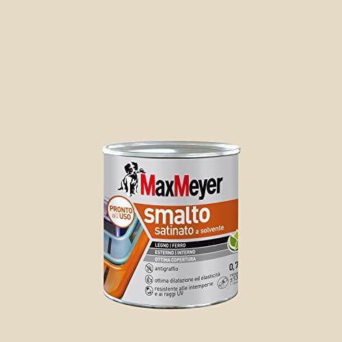 MAXMEYER Smalto a solvente per ferro e legno satinato AVORIO R1013 0,750 L
