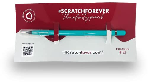The Infinity Pencil – Bleistift mit ewiger Spitze bis 20.000 m Schreiben – zum Schreiben und Zeichnen, 200 normale HB-Bleistifte (Türkis)