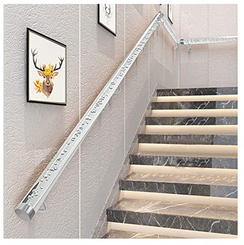 Handlauf Geländer Klares Acryl Geländer für Treppen - Rutschfest Transparenter Kristall Treppengeländer im Innenbereich für Home Kindergarten Korridor Geländer Loft, Treppengeländer Kompletter Bausatz