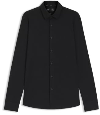 BOSS Mens P-HANK-s-kent-C1-222 Performance-Stretch Slim-fit Shirt in Cotton-Blend Jersey