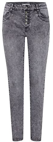 b.young BXKAILY Jeans NO Damen Jeans Denim Hose 5-Poket-Style Baumwolle mit Stretch Skinny Fit, Größe:34, Farbe:Mid Grey Denim (200464)