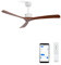 CREATE / WIND LARGE DC/Ventilatore da soffitto Bianco e pale Legno scuro con WIFI / 6 velocità, silenzioso, programmabile, due altezze