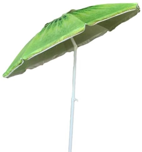 LIFE IS Parasol de plage de 180 cm. Poteau de 32 mm avec articulation. Tissu en nylon avec écartement anti-UV interne. Cheminée coupe-vent.