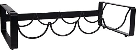 Novaliv Flaschenregal für 4 Flaschen Weinregal stapelbar Metall schwarz 11x40x20 Weinflaschenregal Weinhalter Weinregal Einsatz Weinständer Tischregal Weinlagerung Wein Schrank Weinablage Wine Racks