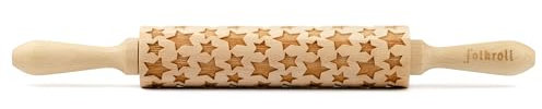 Folkroll 3D-Motiv-Teigrolle 37 cm Sterne