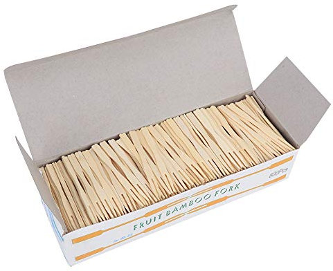 800pcs Fourchettes en Bois, Fourchettes à Apéritif Jetables Mini Fourchettes à Cocktail de Fruits à Double Broche pour Apéritif, Cocktail, Fruits, Pâtisserie, Dessert