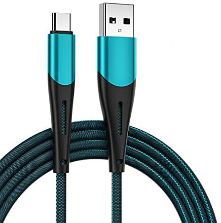YSJJZRL Cable USB-C a USB A 5A de Carga rápida, Cable Cargador USB Tipo C Compatible con Samsung Galaxy S20 S10 S9 S8 A73 A51 A13 (1M,Azul Claro)
