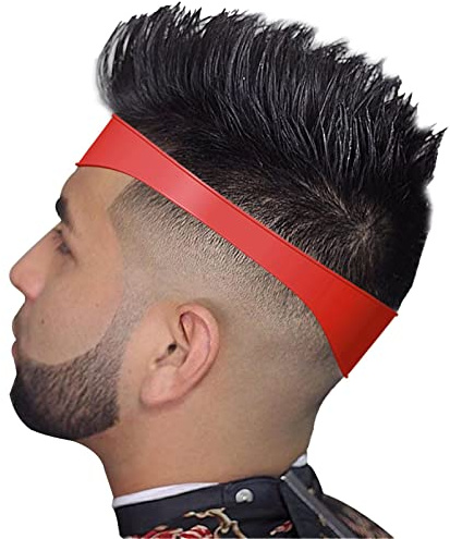 Pomurom Anleitung zum Haarschneiden - Werkzeug zum Formen der Haarlinie,Curved Hairline Shaping Tool Beard Fade Guidelines Haircuts Fade Guide for Hair Clippers