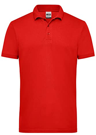 James & Nicholson Herren Workwear Polo - Robustes Poloshirt für Hobby und Beruf | Farbe: red | Grösse: 5XL