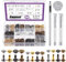 Swpeet 360 Sets 4 Farben 8mm 10mm 12mm Ledernieten Doppelkappennieten und Gummihammer mit 4Pcs Befestigungswerkzeug Sortiment Kit, Ledernieten Doppelkappe röhrenförmig für DIY Leder Handwerk Kleidung