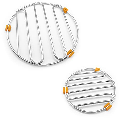 CLVPAI Acier Inoxydable Cuisson À La Vapeur Rack-2 Pcs Grille Ronde à gâteaux,Grille de Refroidissement,Pour grille à gâteau pour la cuisson, la cuisson et la friture(1 grande et 1 petite)