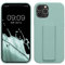 kwmobile Case Compatible with Apple iPhone 12 / iPhone 12 Pro - Case with Hand Strap and Stand Soft TPU Silicone Coating - Mint