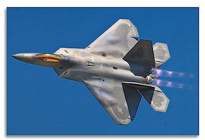 JONZA Jet Flugzeug-Poster F-22 Raptor Fighter Flugzeug, dekoratives Gemälde, Leinwand, Wand- und Kunstbild, Familien-Schlafzimmer, Dekoration, 40 x 60 cm