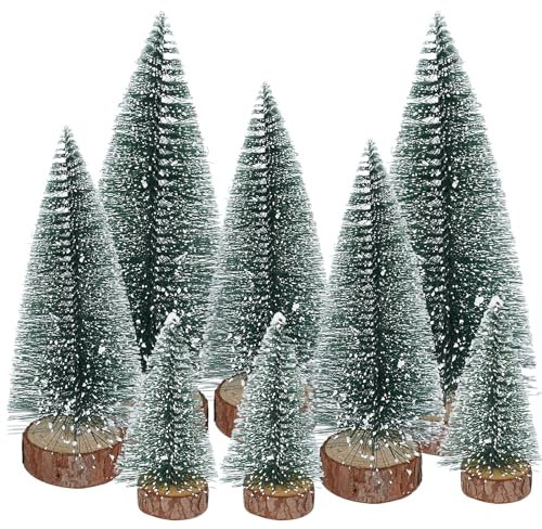 SLFYEE 8pcs Arbre de Noël Artificiel Mini Sapin Décoration de Table de Noël Petit Sapin de Noël Faux Sapin de Noël 10/15/20cm