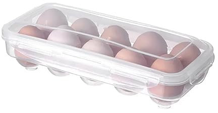 Eierbox Kühlschrank Eierbox 10 Eier - Eierbehälter aus Kunststoff, Tragbarer Eierlagerbox mit Deckelkasten für Kühlschrank Wandern Außenküchen Camping-Picknick