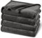 PHF Kuscheldecke Flauschig Fleecedecke 220x240cm - Oeko-Tex Weich Warm Wohndecke, Decke Blanket für Couch Sofa Bett, Tagesdecken & Kuscheldecken, Sofa überwurfdecke, Dunkelgrau