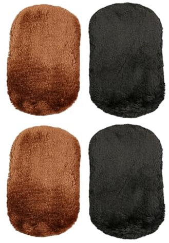 AOVNA 4Pcs Shoes Polishing Gloves Plush Shoeshine Cloth Cleaning Shine Cloth Polishing Cleaning Gloves Leatherware Cleaner Shoes Care Tool