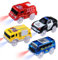 4er-Pack Spielzeugautos Tracks Cars Magic Autos leuchten im Dunkeln für Kinder 3-8 Jahre, Polizeiauto, Bus, Feuerwehrautos, Lastwagen mit 5 LED Lichtern, Auto Spielzeug Ersatz, das auf Schienen fährt