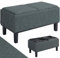 BAKAJI Cassapanca Contenitore con Cuscini 2 in 1 Convertibili in Vassoio da Portata, Pouf Poggiapiedi con Rivestimento in Tessuto Lino Grigio e Struttura in Legno, Ideale Arredamento Casa e Ufficio
