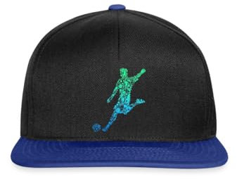 Spreadshirt Fußball Geschenk Fussballspieler Geschenkidee Snapback Cap, One Size, Schwarz/Königsblau