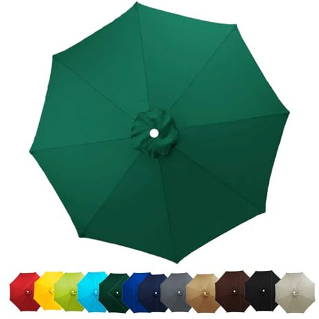 Toldo de repuesto para sombrilla de 3 metros, 8 varillas, Cubierta de Repuesto para sombrilla de patio trasero, piscina, sombrilla voladiza, 2m 2.7m resistente Cubierta de Repuesto ( Color : Green , S