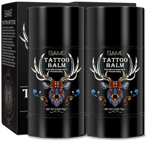 P-Beauty 2x Tattoo Butter Balsam, Pflegecreme mit Vitamin E 75g - Aftercare für Tätowierungen - unterstützt die Heilung & Feuchtigkeit, Schutz gegen austrocknen - Tattoobalsam für frisches Tattoo