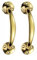 2 Set of Bow Pull Handle for Doors and Barn Doors - 152mm Polished Brass