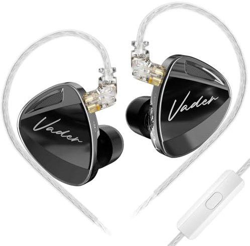KZ Vader Triple Driver in-Ear Monitor Music Earphone,HiFi IEM with 4 Tuning Levels, 0.75mm Pins Wired Sport Earbud Headphones (Balanced Version, with Microphone)