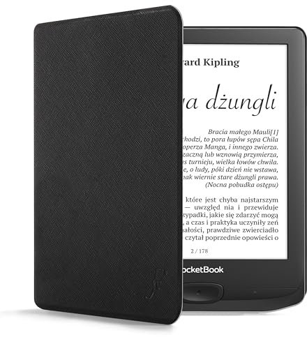 Forefront Cases Hülle für Pocketbook Touch Lux 5 und Lux 4 und Touch HD 3 und Pocketbook Color 2020 - Schwarz - Dünn und Leicht, Smart Auto Schlaf/Wach Schutz-Hülle (Tasche)