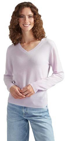 Style & Republic V-Neck Kaschmir Pullover-Damen elegant aus 100% Cashmere - Dein kuscheliger Premium Strickpullover für stilvolle Herbst- & Winter-Momente Lavender XS