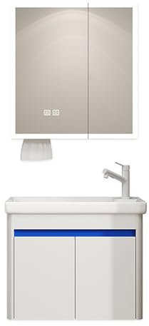 SXSYTR Eckwaschbecken Mit Unterschrank, Waschtisch Mit Unterschrank Hängend, Waschbecken Mit Wasserhahn und Abfluss, für Badezimmer, An Der Wand Montierter Waschtisch für Die Küche Zu Hause(60cm)