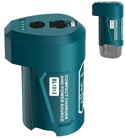TPDL für Makita 10,8V BL1013 BL1014 Akku Adapter, mit 12V DC Anschluss und USB Outport Power Wheels Power Source Ladegerät Adapter, und Input Type C Port Laden von BL1013 Akku