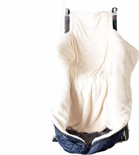 VQTUEZGQ Schlupfsack Rollstuhl Lammfell, Strapazierfähig, Kälteschutz Schlupfsack Rollstuhl Winter, Pflege Kniedecke für Senioren und Behinderte Rollstuhltasche Fußsack