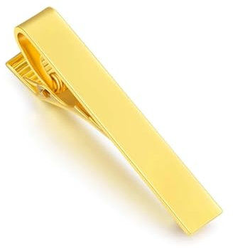 GSCLZ Pince à Cravate Courte for Hommes, 1 pièce, 3 Couleurs, Simple, col Masculin, 4.3cm(Gold)
