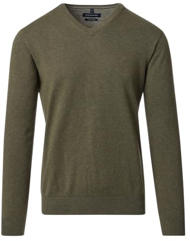 CASAMODA Herren Pullover mit V-Ausschnitt unifarben Elastischer Bund