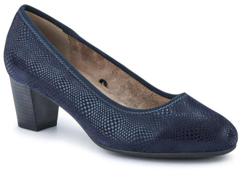 Jana Damen Pumps mit Blockabsatz Vegan, Blau (Navy Structure), 40 EU