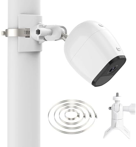 360 ° Verstellbare Wandmontage für Ring Stick Up Cam,Arlo Pro 4/2/3,Arlo Ultra,Arlo Essential Spotlight,Eufy Cam 2C Kamera,Abfluss/Stahlrohre Sicherheitssystem-Montage mit 4 einstellbaren Klemmringen