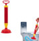 Rohrreinigungspumpe, Neu Rohrreiniger Druckluft Abflussreiniger Pumpe, Rohrreiniger Druckluft, Hochdruck Abflussreiniger, Pressluft Rohrreiniger für Toiletten Waschbecken Bodenabläufe (Rot, Rund)