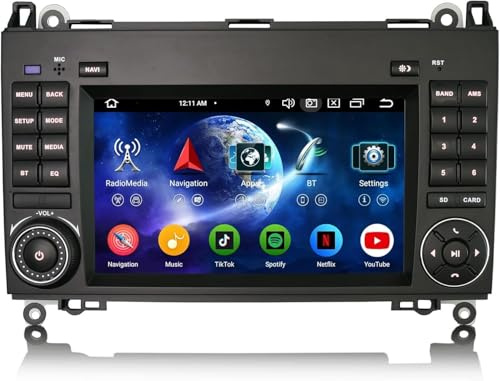 Android 16 8-Kern 4GB+64GB Autoradio Bluetooth GPS Navi für Mercedes Benz A/B Klasse W169 W245 Sprinter Viano Vito für VW Crafter 7 Zoll Touchscreen Unterstützt DAB+ CarPlay Android Auto DSP WiFi IPS