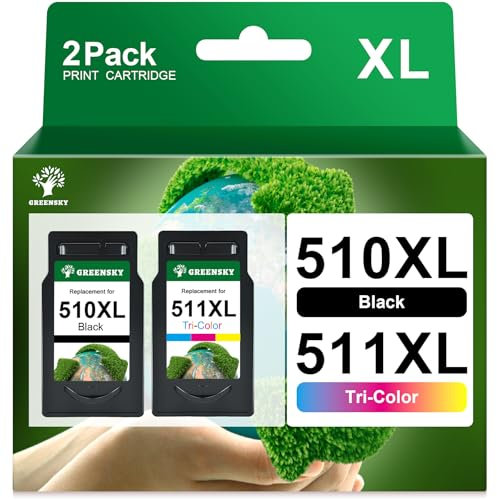 GREENSKY 510 511 Druckerpatronen Kompatible für Canon Druckerpatronen 510 511 XL, PG-510 CL-511 Kompatible für Canon 510 511 Multipack für Canon Pixma MP495 MP490 iP2700 MX320 MP280 MP270 MP250