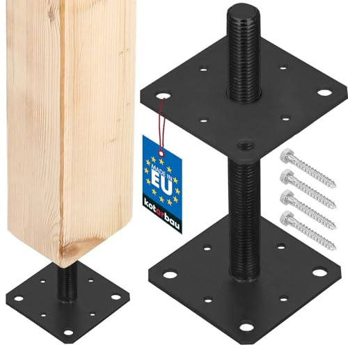 KOTARBAU® Pfostenträger aus pulverbeschichtetem Stahl 160x160x250 mm Anthrazit Pfostenträger Einschlaghülse höhenverstellbar Zaunpfosten Aufschraubhülse Bodenhülse Balkenschuh Bodenanker Balkenschuhe