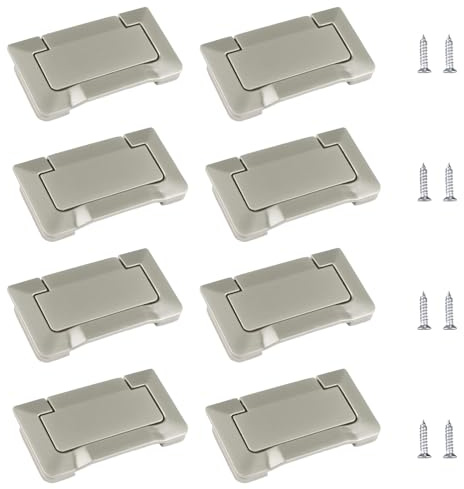 MOROBOR 8Pcs Nickel Pocket Doors Schubladengriff Flush Ring Pull, versteckte Möbelgriffe mit Schrauben Verdeckte Knöpfe aus Zinklegierung für Schränke Schränke Schubladen